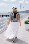 Wiskozowa  tunika plus size Z TYŁU SZAŁ granatowa