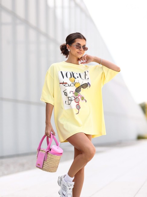 Bawełniana tunika VOGUE żółta