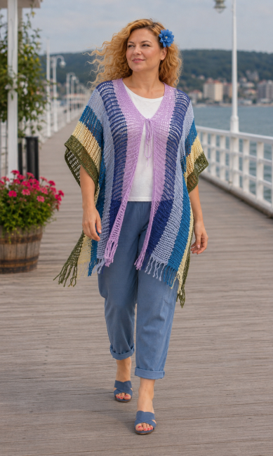 Narzutka plus size oversize FRĘDZLARA