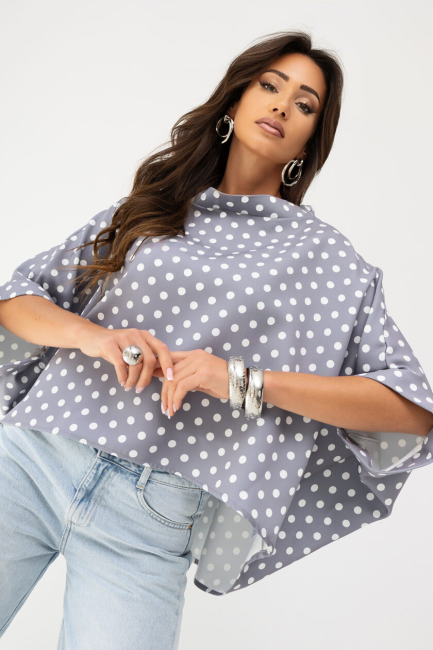 Tunika  oversize plus size  KIMONO GROCHY szara