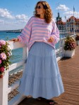 Bawełniana spódnica plus size FALBANIARA jeansowa