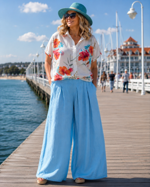 Koszula plus size KWIATY