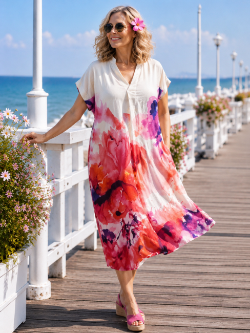 Zwiewna sukienka oversize plus size CAPRI
