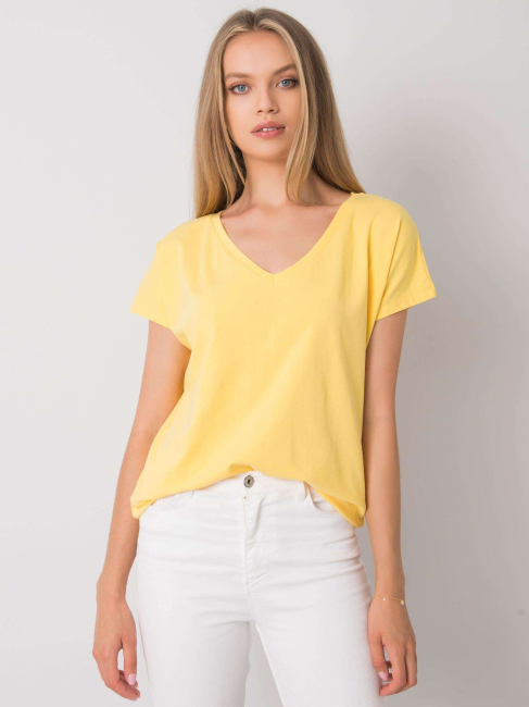 Bawełniany t-shirt oversize żółty