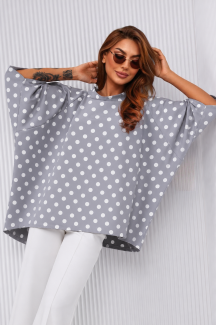 Tunika dłuższe kimono plus size GROCHY szara