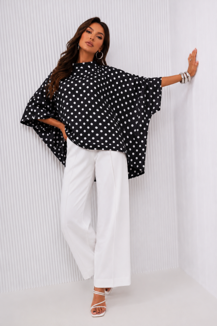 Tunika dłuższe kimono plus size GROCHY czarna