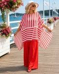 MARINA - wiskozowa tunika plus size/oversize - czerwona