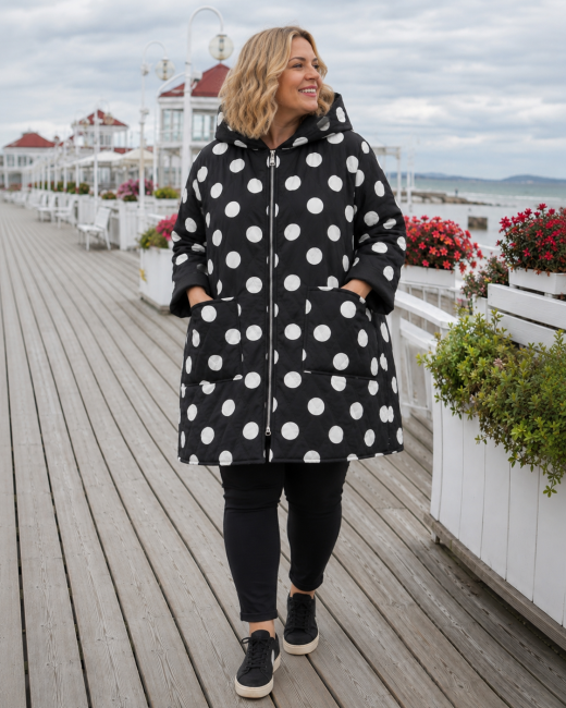 Kurtka plus size / oversize GROCHY czarna
