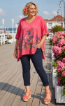ŁĄCZKA - tunika plus size / oversize - koralowa