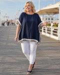 ELIA - tunika plus size / oversize - granatowa