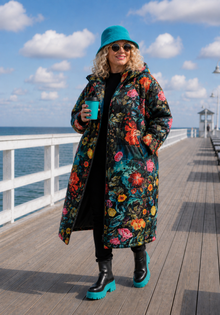 CANVAS - pikowana kurtka płaszcz plus size 
