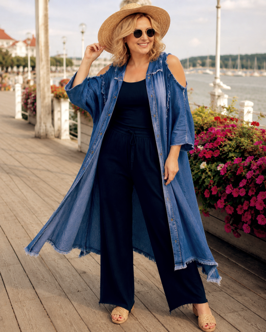 Tunika plus size oversize -  DENIMKA - ciemny jeans 