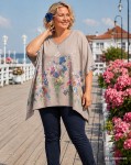 ŁĄCZKA - tunika plus size / oversize - beżowa