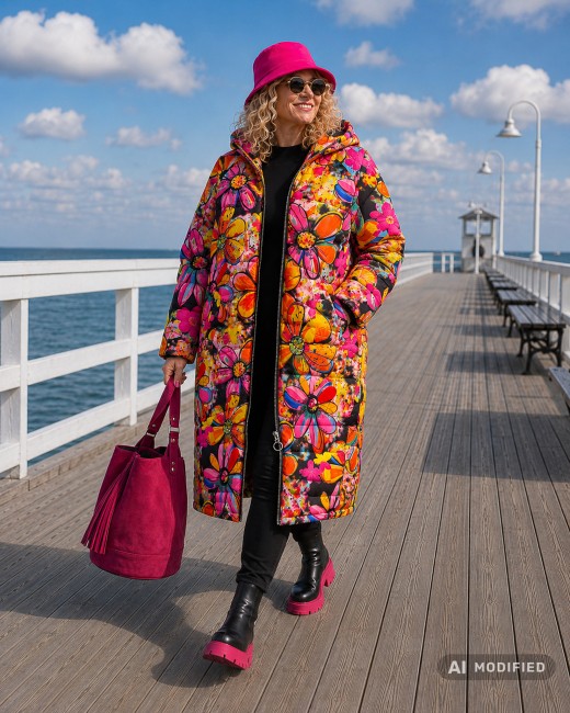 CANVAS - pikowana kurtka płaszcz plus size  - PRE ORDER 