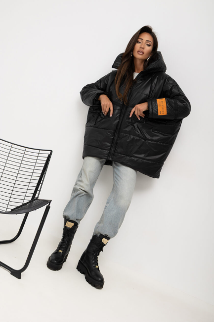 BLACK in BLACK - pikowana kurtka oversize od MISS CITY OFFICIAL