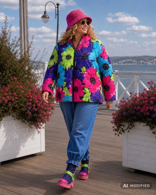 ALE KOLOR  - pikowana kurtka oversize 