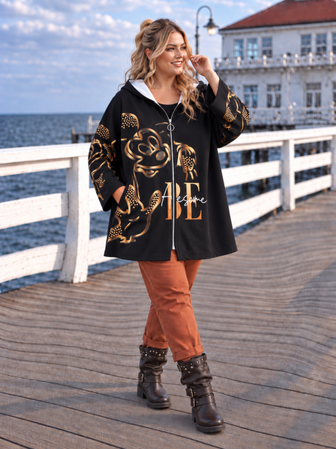 MOUSE - bluza plus size / oversize czarna