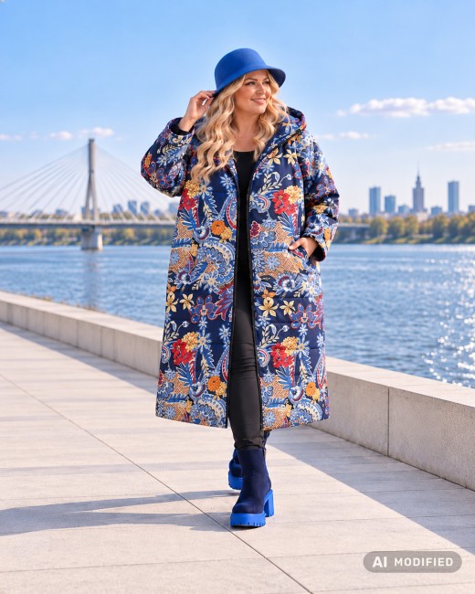CANVAS - pikowana kurtka płaszcz plus size 